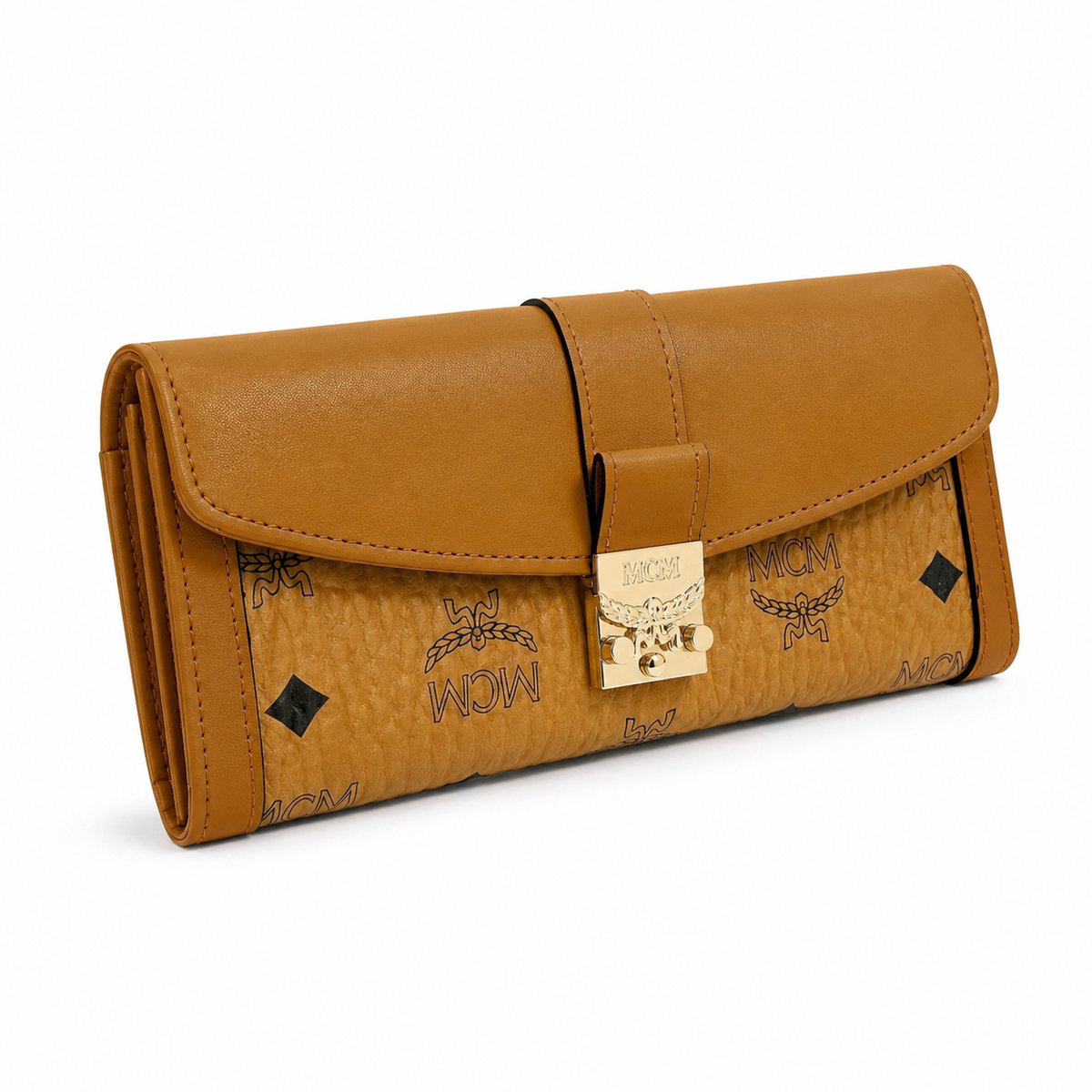 MCM Patricia Visetos Flap Long Wallet – Cognac, 19x10cm