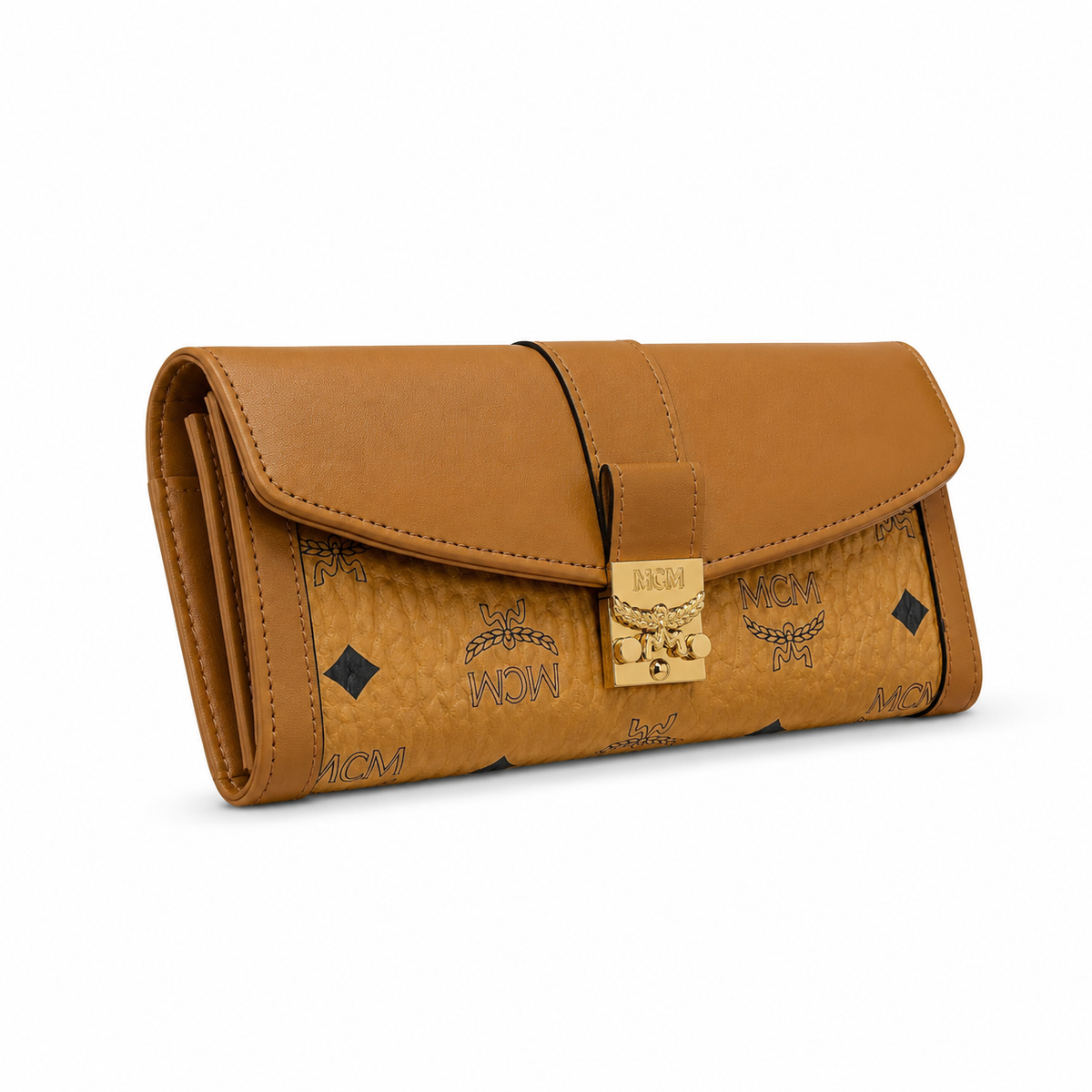 MCM Patricia Visetos Flap Long Wallet – Cognac, 19x10cm