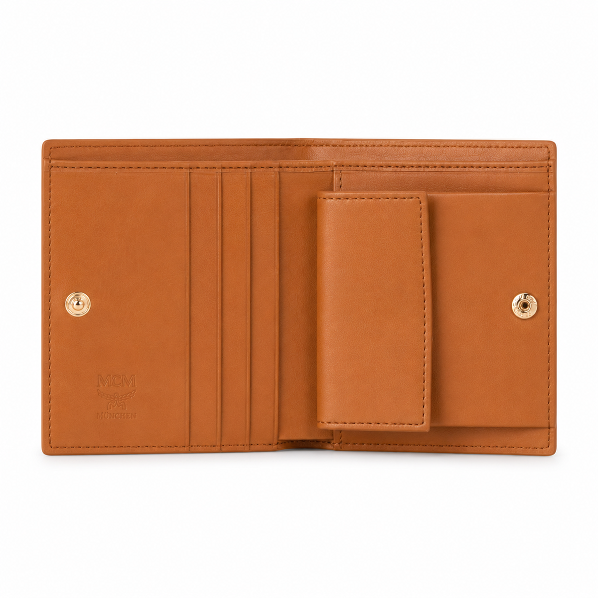 MCM Patricia Visetos Bifold Wallet – Cognac, 11x8.5cm