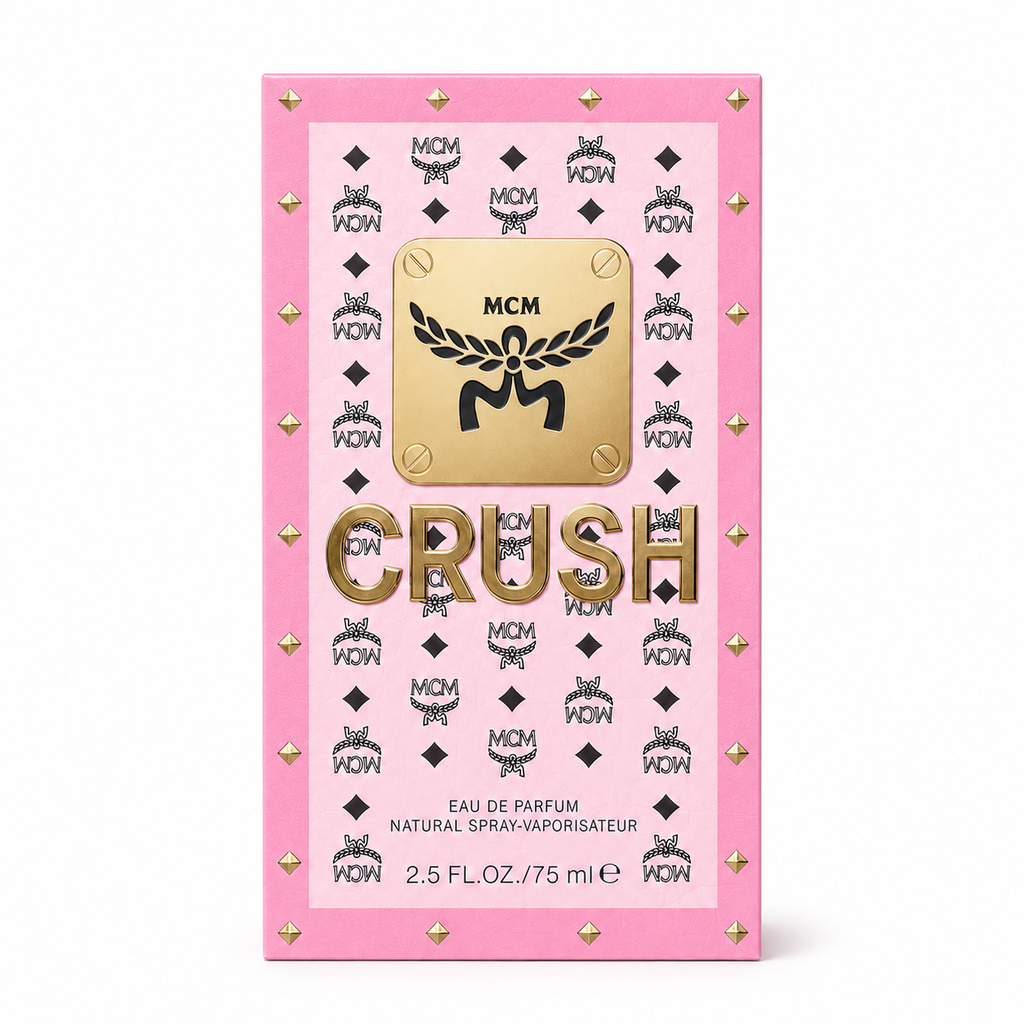MCM CRUSH Eau de Parfum Spray 75ml – Fruity Floral Perfume in Pink Monogram Backpack Bottle