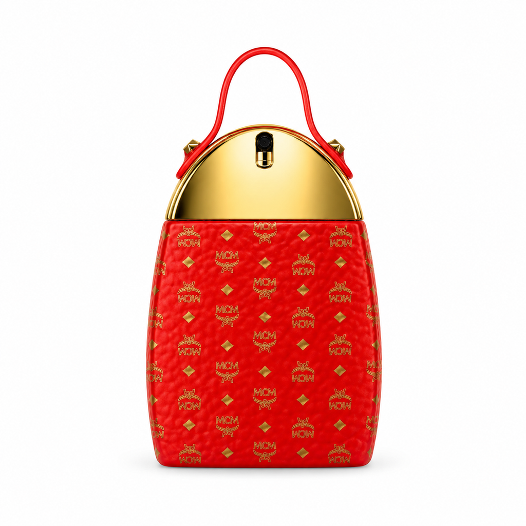 MCM Eau de Parfum Collector's Edition 75ml – Luxury Floral Woody Scent in Red Visetos Backpack Bottle