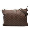 Zip Top Messenger Bag GG Coated Canvas Large