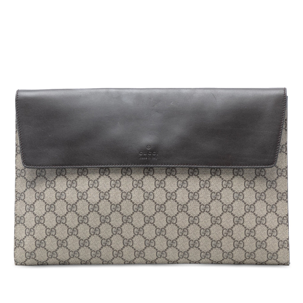 Padlock Clutch GG Coated Canvas with Leather