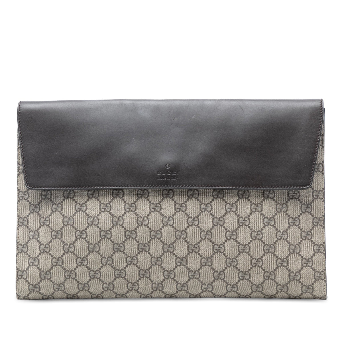 Padlock Clutch GG Coated Canvas with Leather