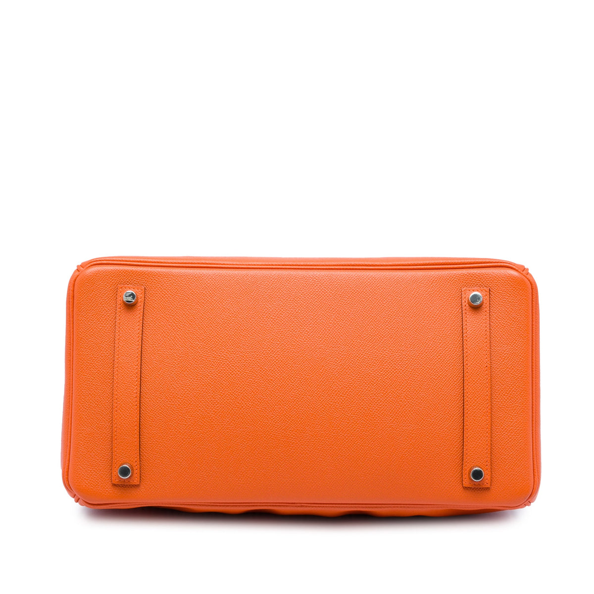 Birkin Handbag Orange Epsom with Palladium Hardware 35
