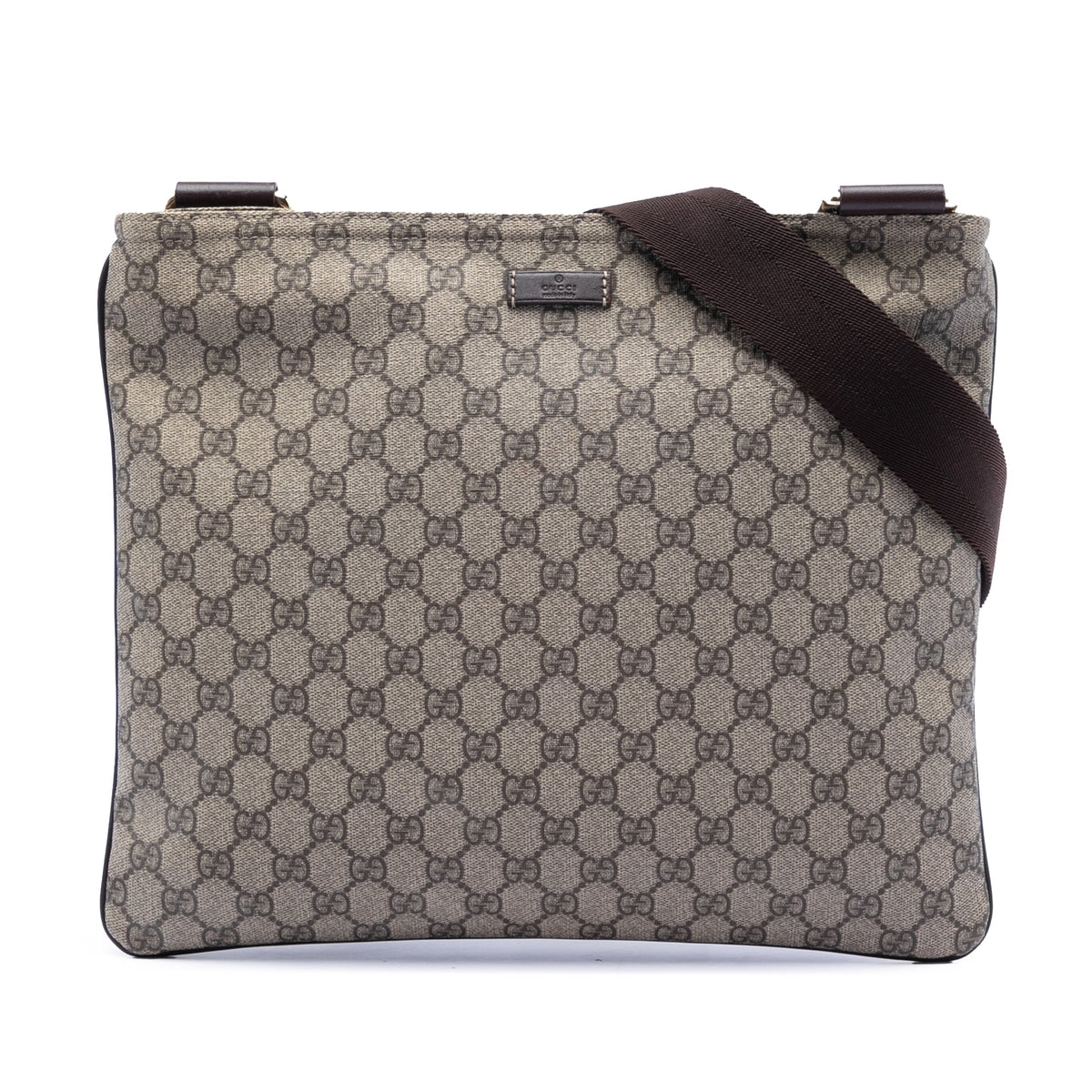 Zip Top Messenger Bag GG Coated Canvas Large