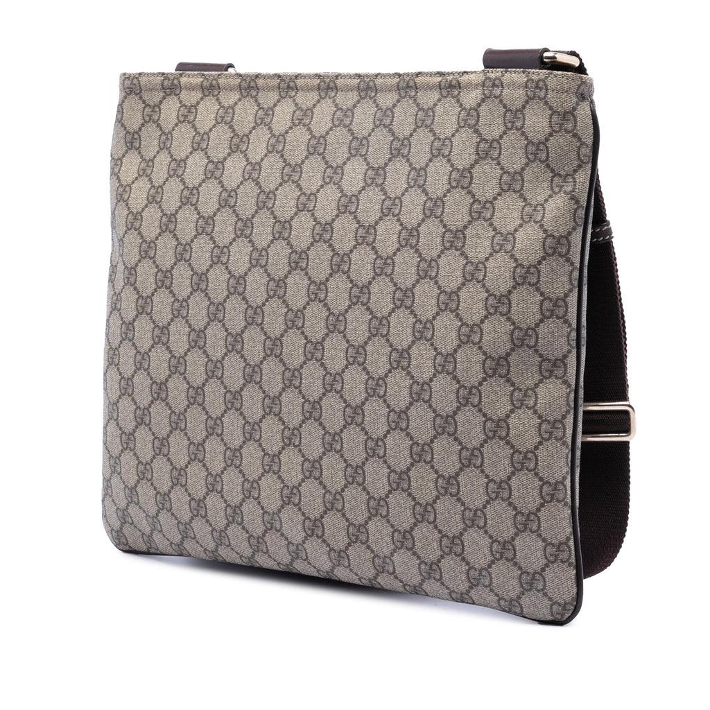 Zip Top Messenger Bag GG Coated Canvas Large