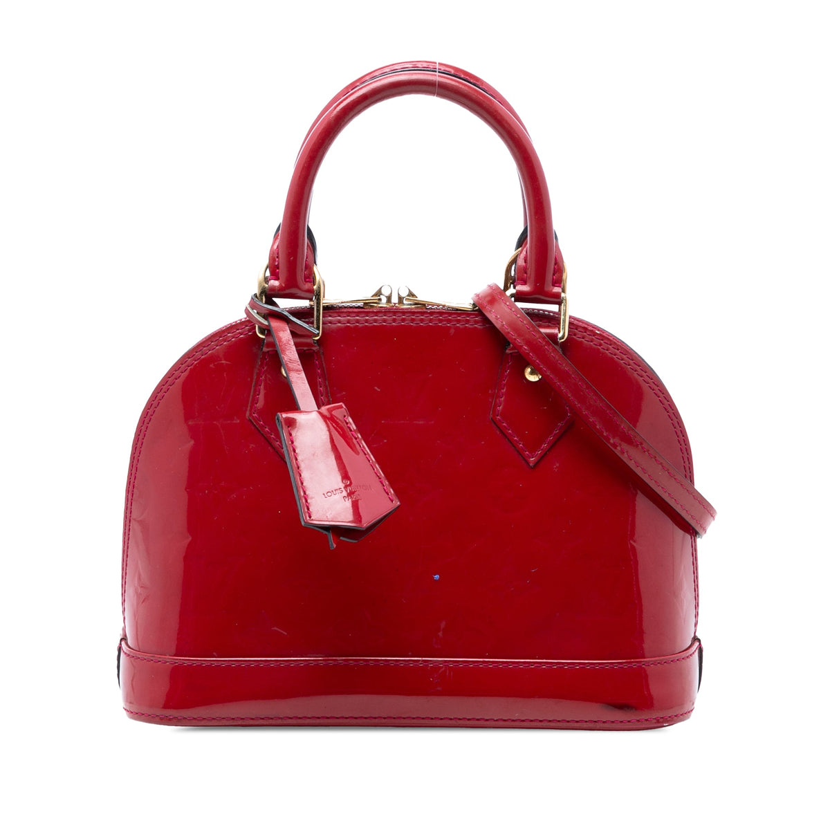 Alma Handbag Vernis with Monogram Canvas BB
