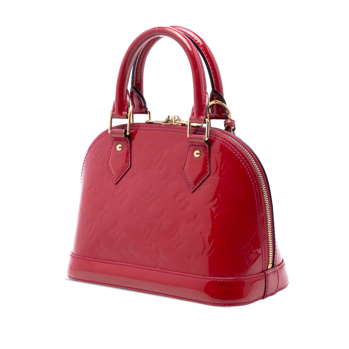 Alma Handbag Vernis with Monogram Canvas BB