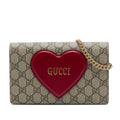 Logo Heart Chain Wallet GG Coated Canvas
