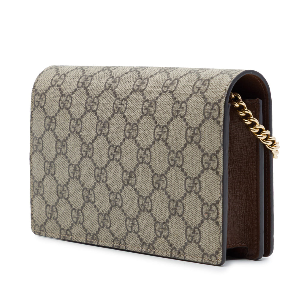 Logo Heart Chain Wallet GG Coated Canvas