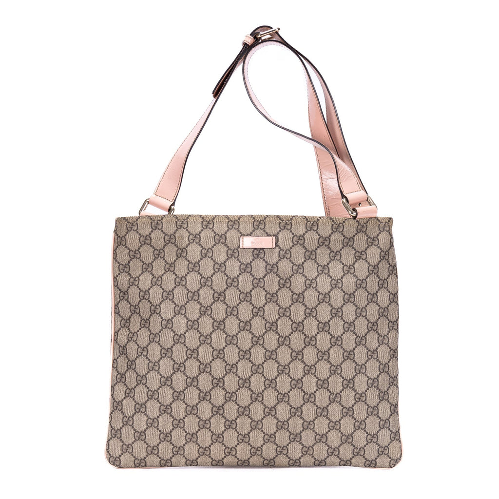 Zip Top Messenger Bag GG Coated Canvas Large