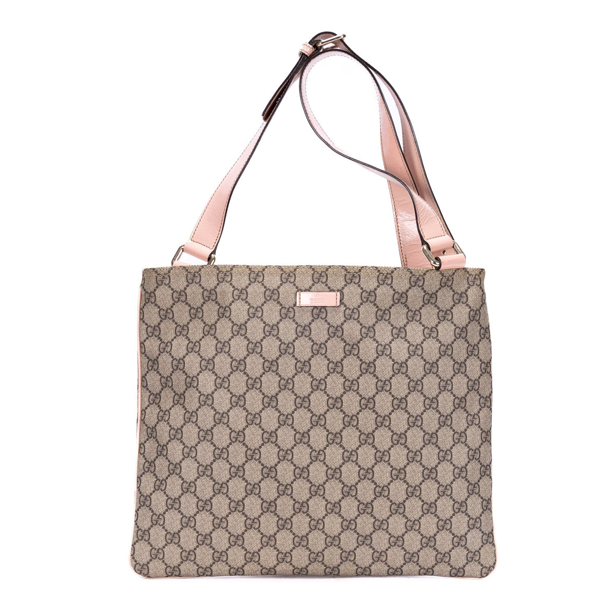 Zip Top Messenger Bag GG Coated Canvas Large