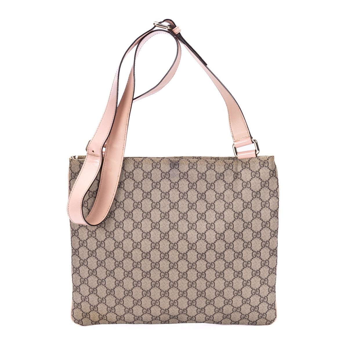 Zip Top Messenger Bag GG Coated Canvas Large