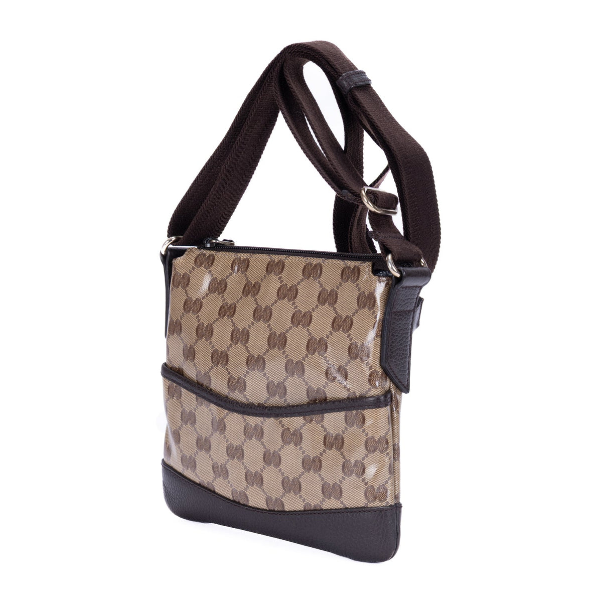 Zip Messenger Bag GG Coated Canvas Small
