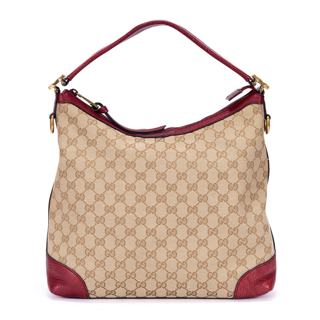 Miss GG Hobo GG Canvas with Leather Small