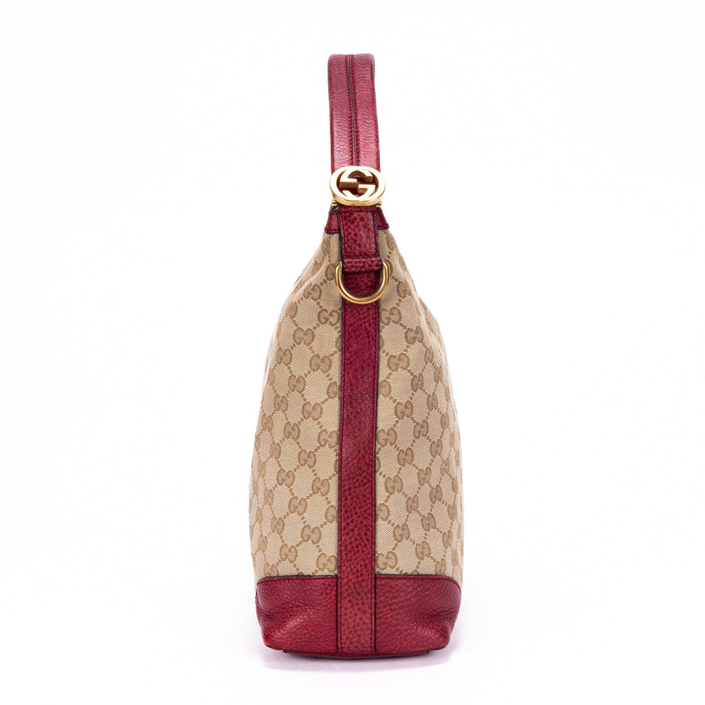 Miss GG Hobo GG Canvas with Leather Small