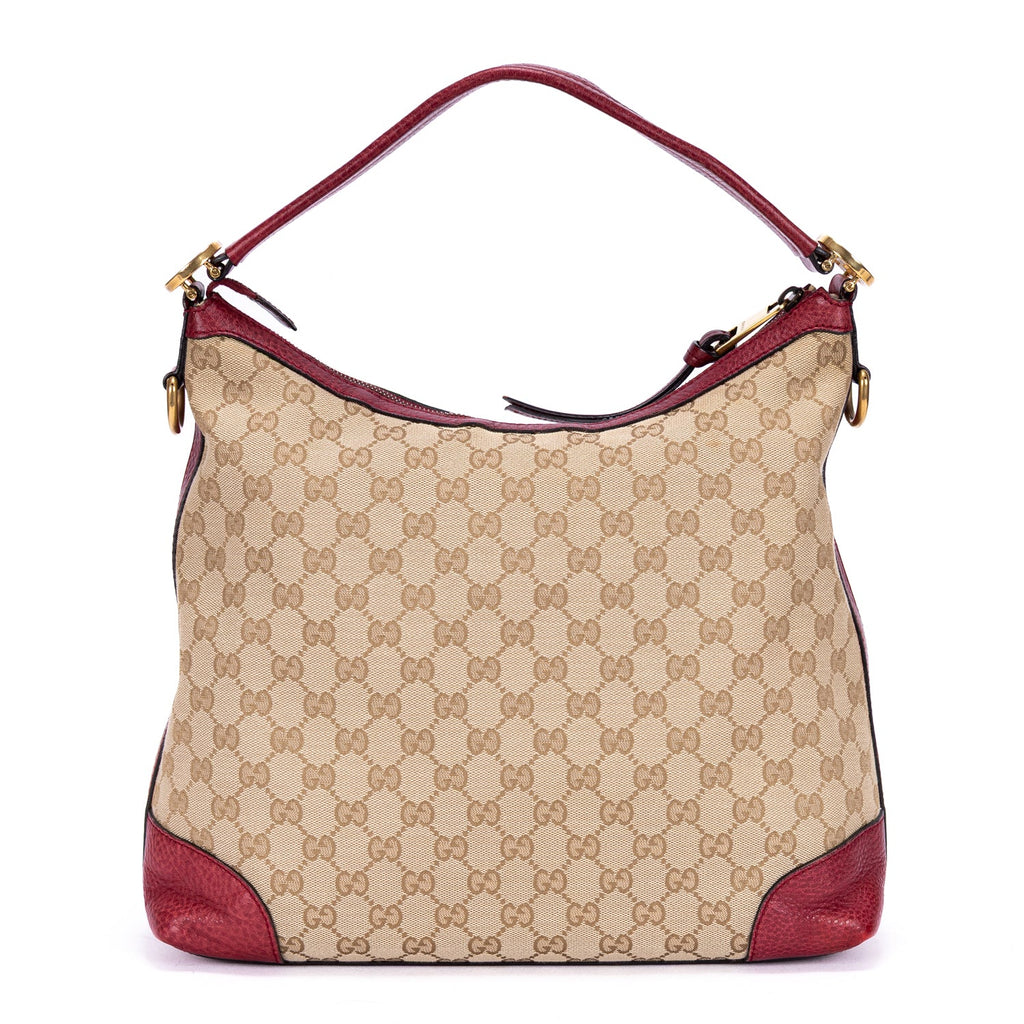 Miss GG Hobo GG Canvas with Leather Small
