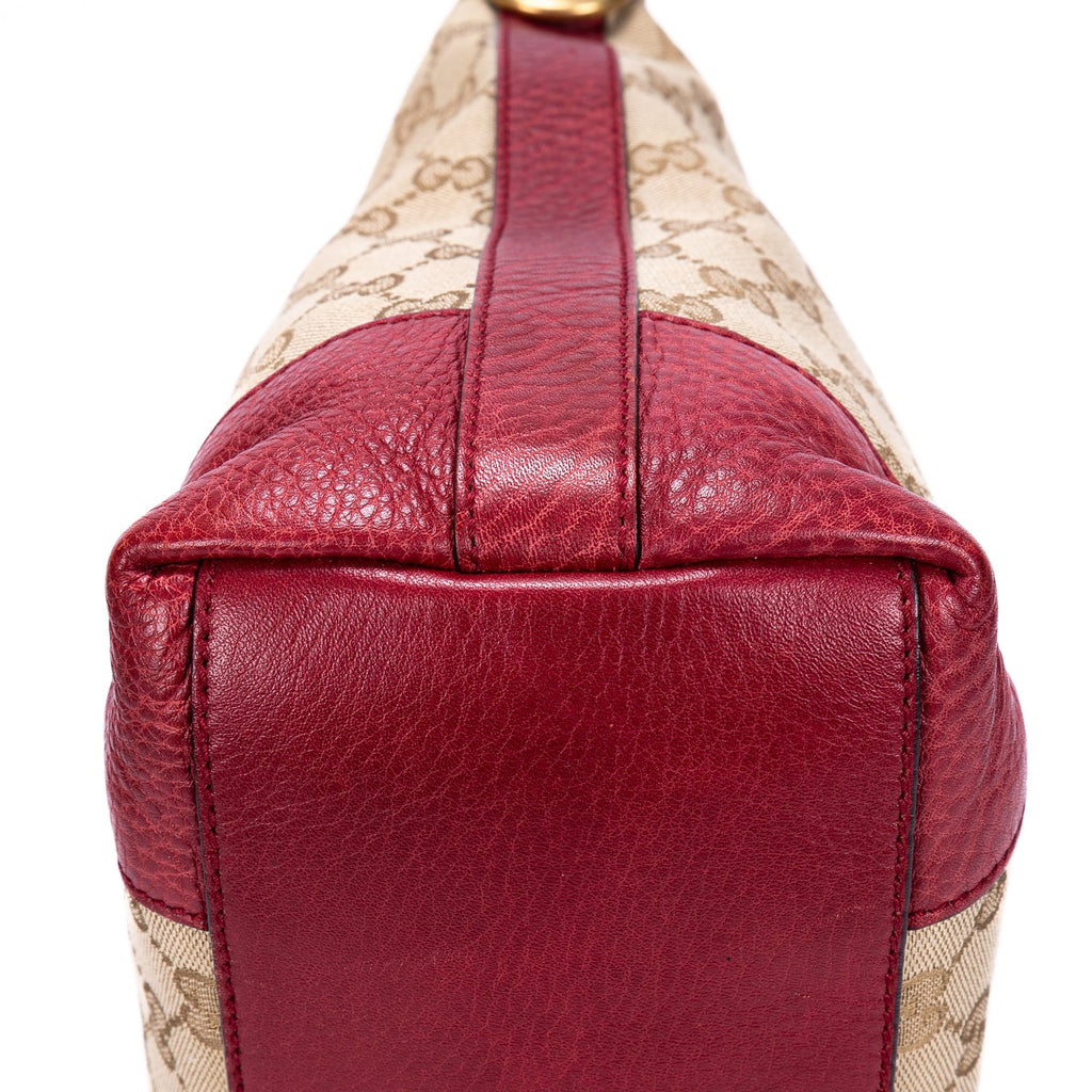 Miss GG Hobo GG Canvas with Leather Small
