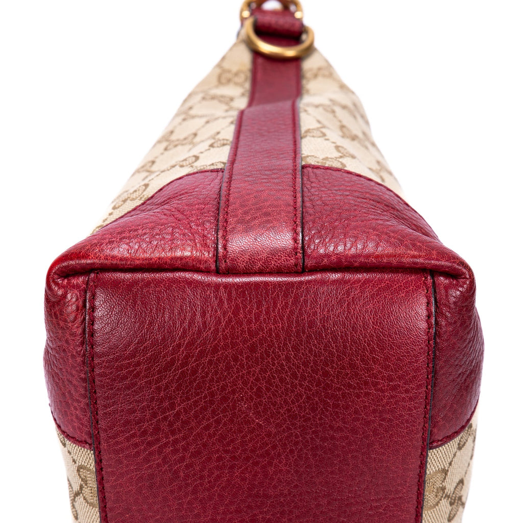 Miss GG Hobo GG Canvas with Leather Small