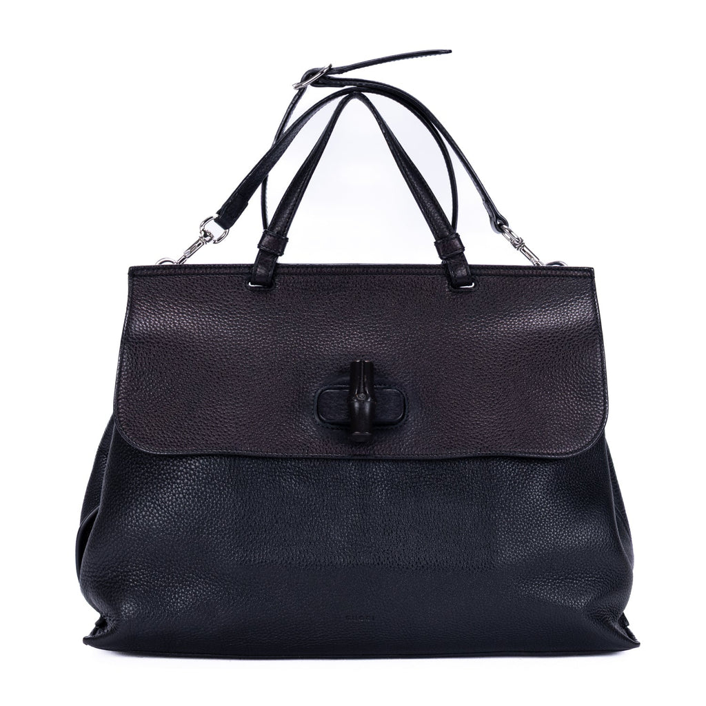 Bamboo Daily Top Handle Bag Leather Large