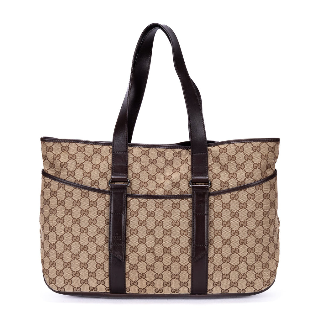 Belted Tote GG Canvas with Perforated Leather XL
