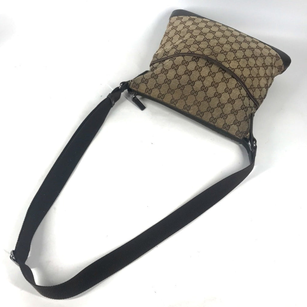 Zip Messenger Bag GG Canvas with Perforated Leather Medium