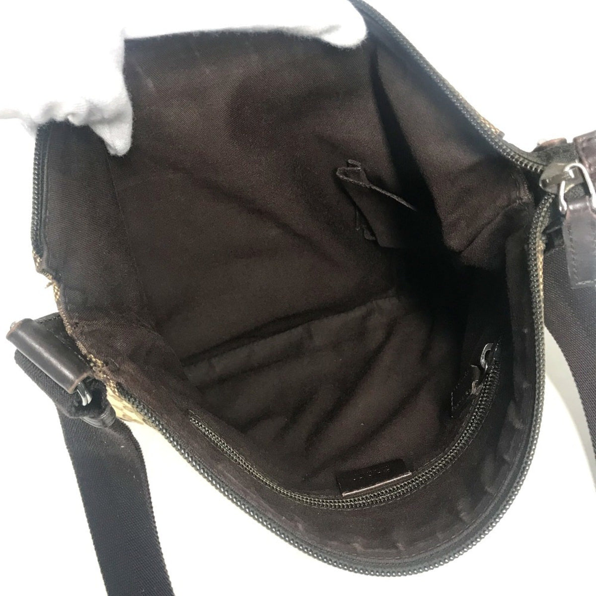 Zip Messenger Bag GG Canvas with Perforated Leather Medium