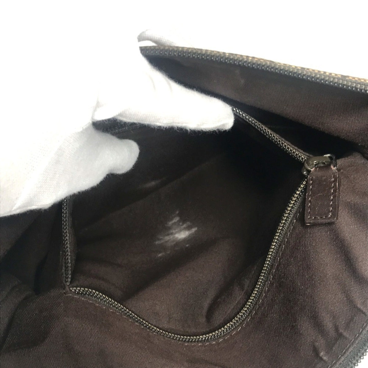 Zip Messenger Bag GG Canvas with Perforated Leather Medium