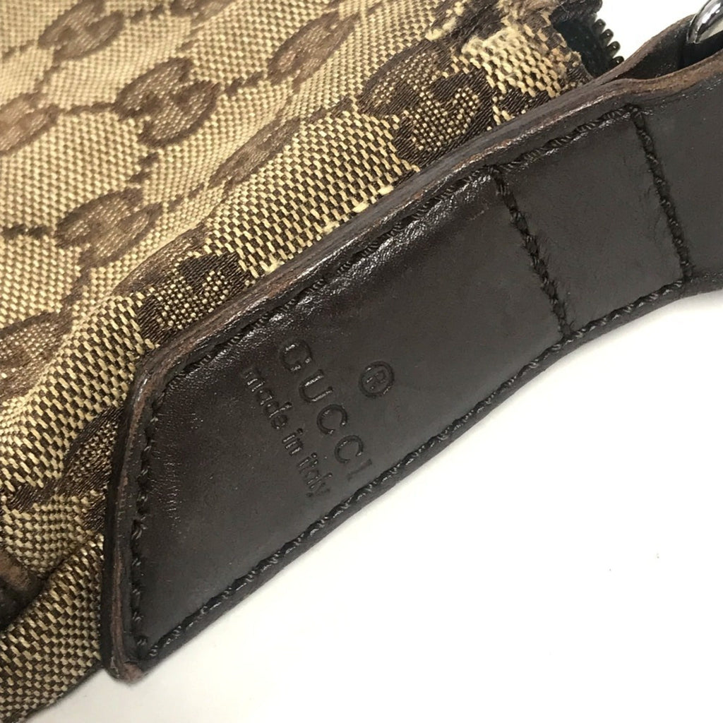 Zip Messenger Bag GG Canvas with Perforated Leather Medium