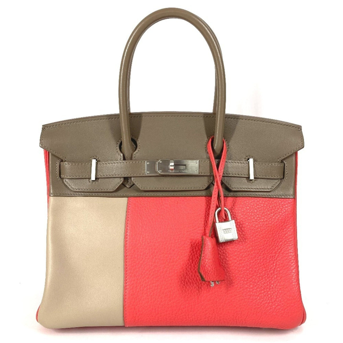 Birkin Handbag Cascade Tricolor Clemence and Swift with Brushed Palladium Hardware 30