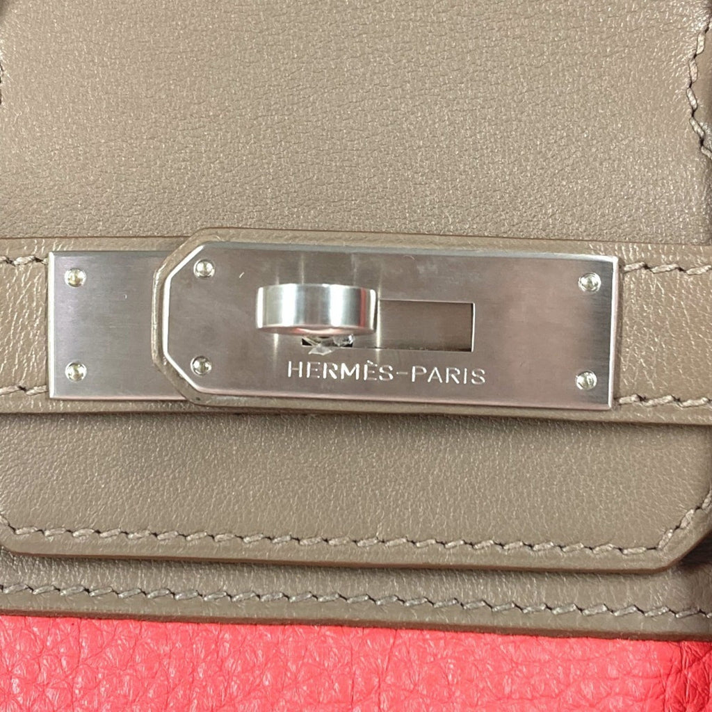 Birkin Handbag Cascade Tricolor Clemence and Swift with Brushed Palladium Hardware 30