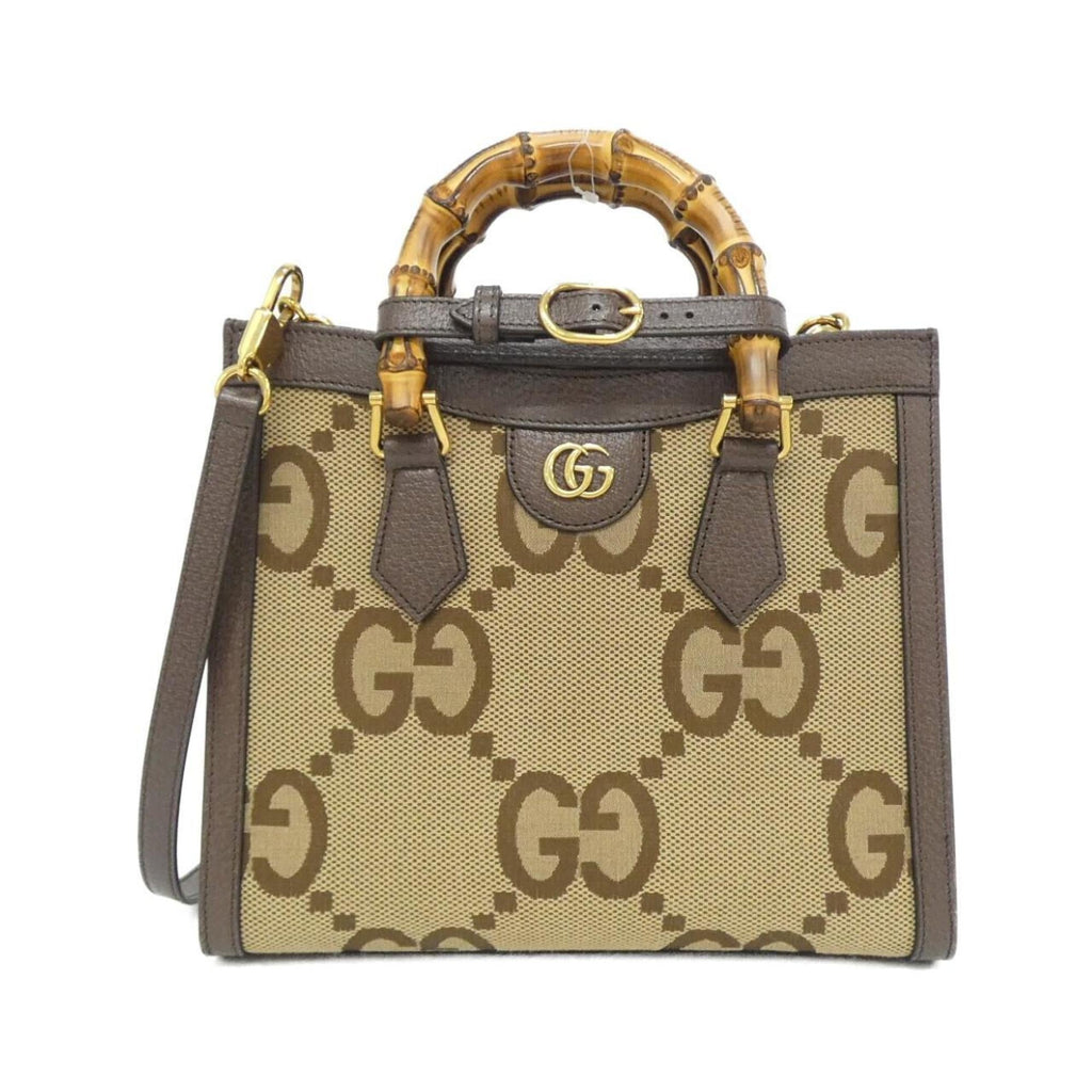 Diana NM Bamboo Handle Tote Jumbo GG Canvas Small