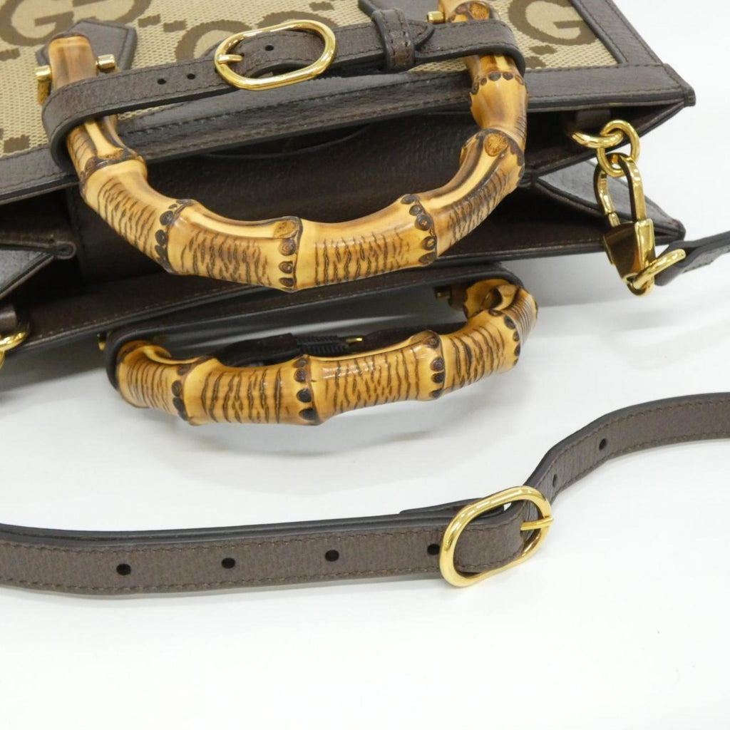 Diana NM Bamboo Handle Tote Jumbo GG Canvas Small