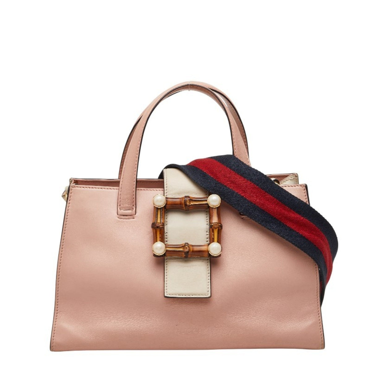 Bamboo Buckle Tote Leather Small
