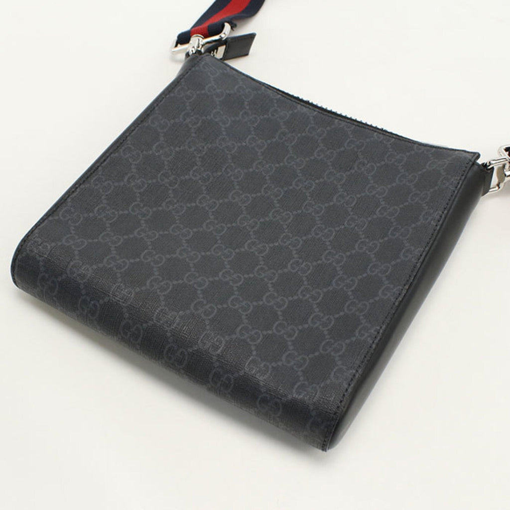 Web Strap Front Zip Messenger Bag GG Coated Canvas Small