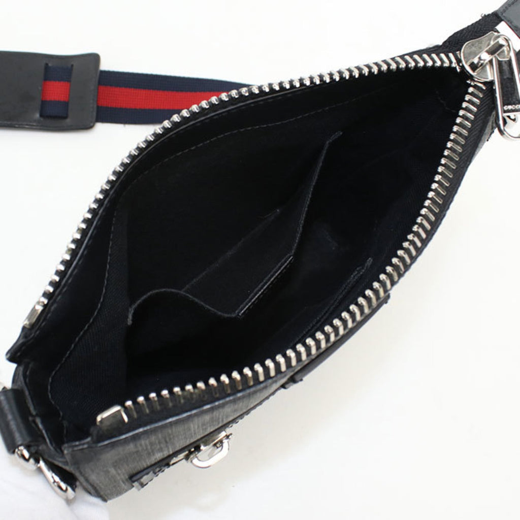 Web Strap Front Zip Messenger Bag GG Coated Canvas Small