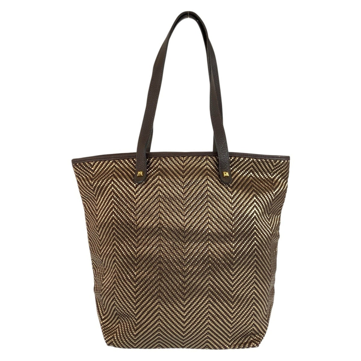 Chennai Tote Woven Leather and Canvas MM