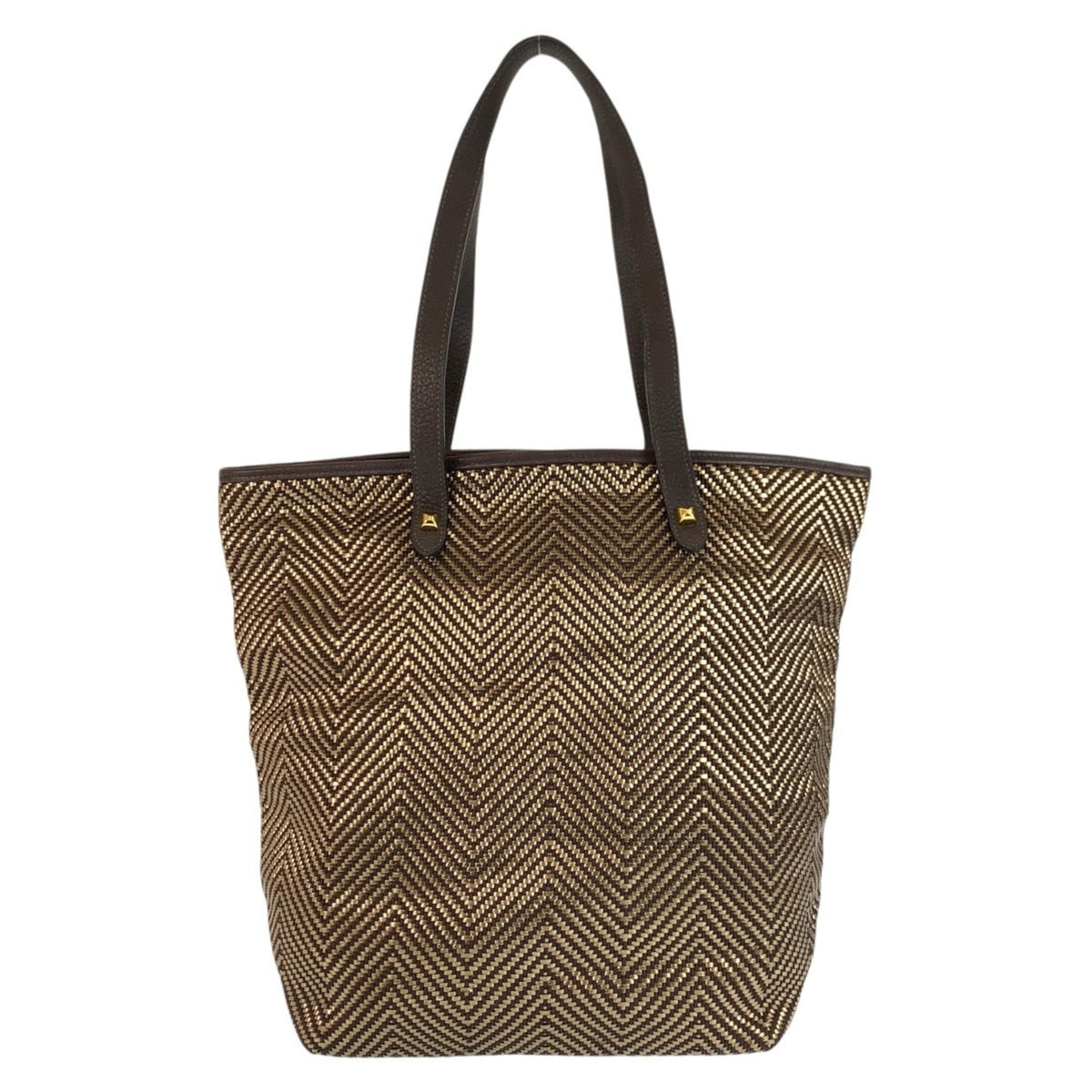 Chennai Tote Woven Leather and Canvas MM