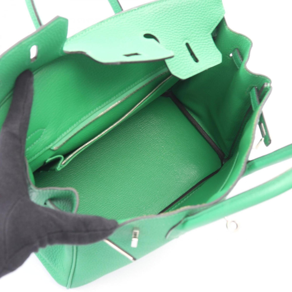 Birkin Handbag Green Togo with Palladium Hardware 25
