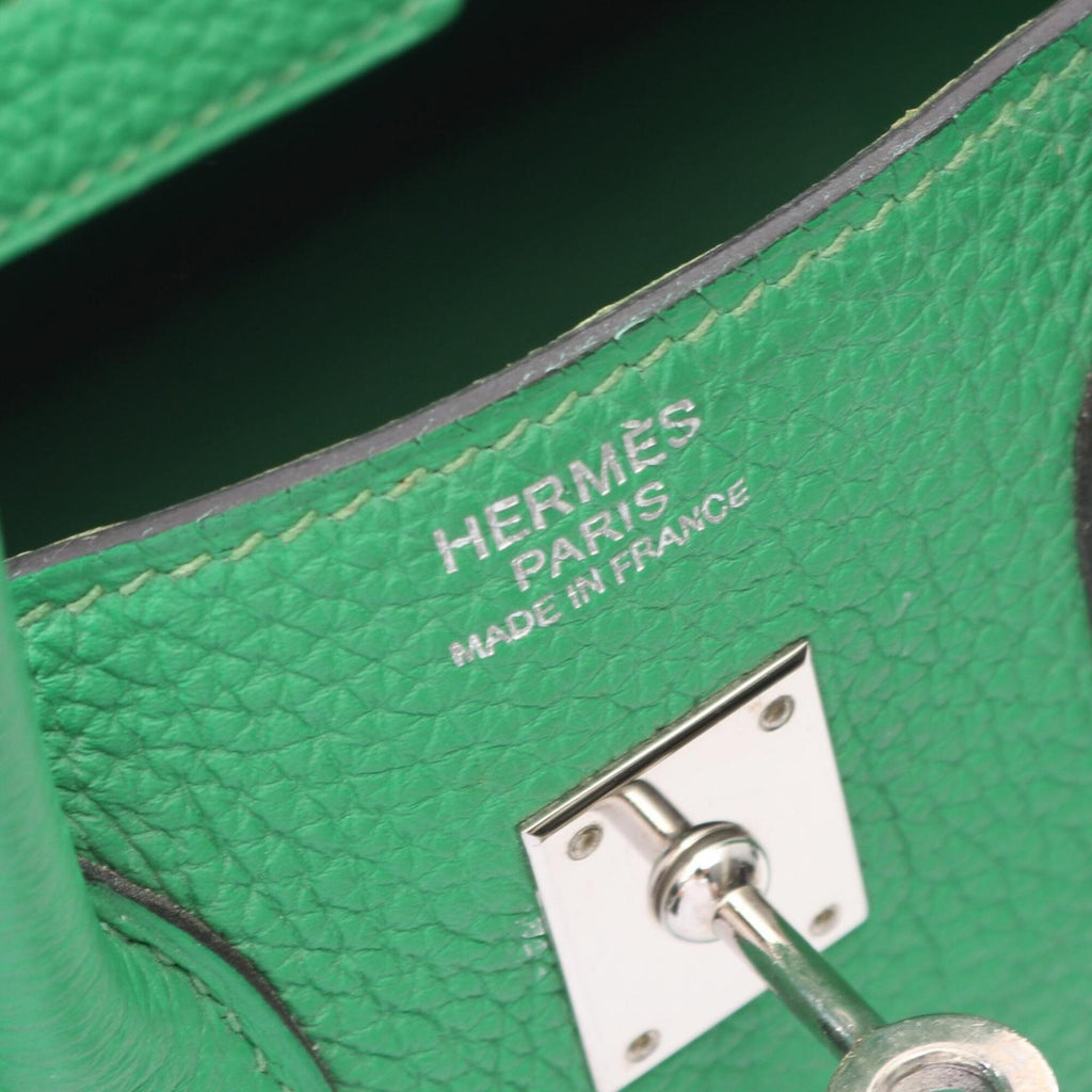Birkin Handbag Green Togo with Palladium Hardware 25