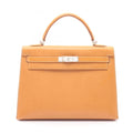Kelly Handbag Brown Epsom with Palladium Hardware 32