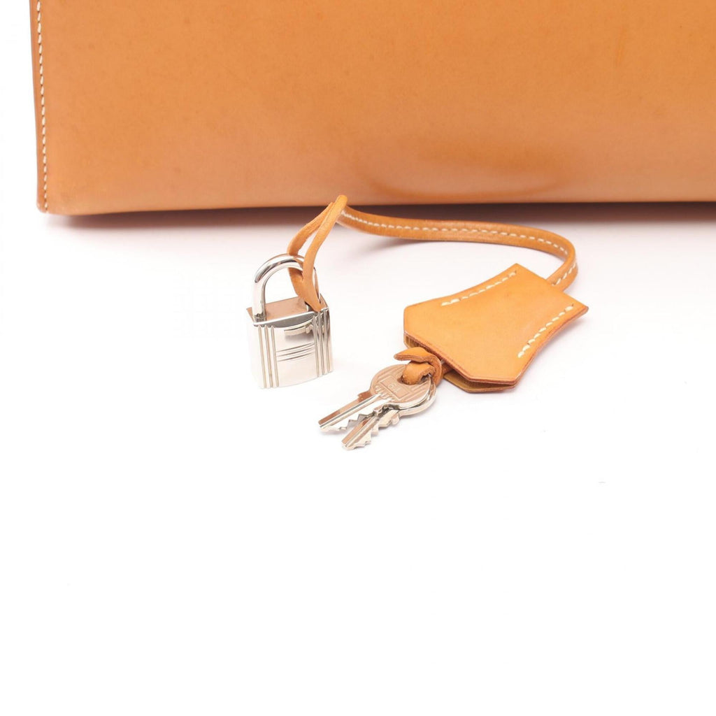 Kelly Handbag Brown Epsom with Palladium Hardware 32