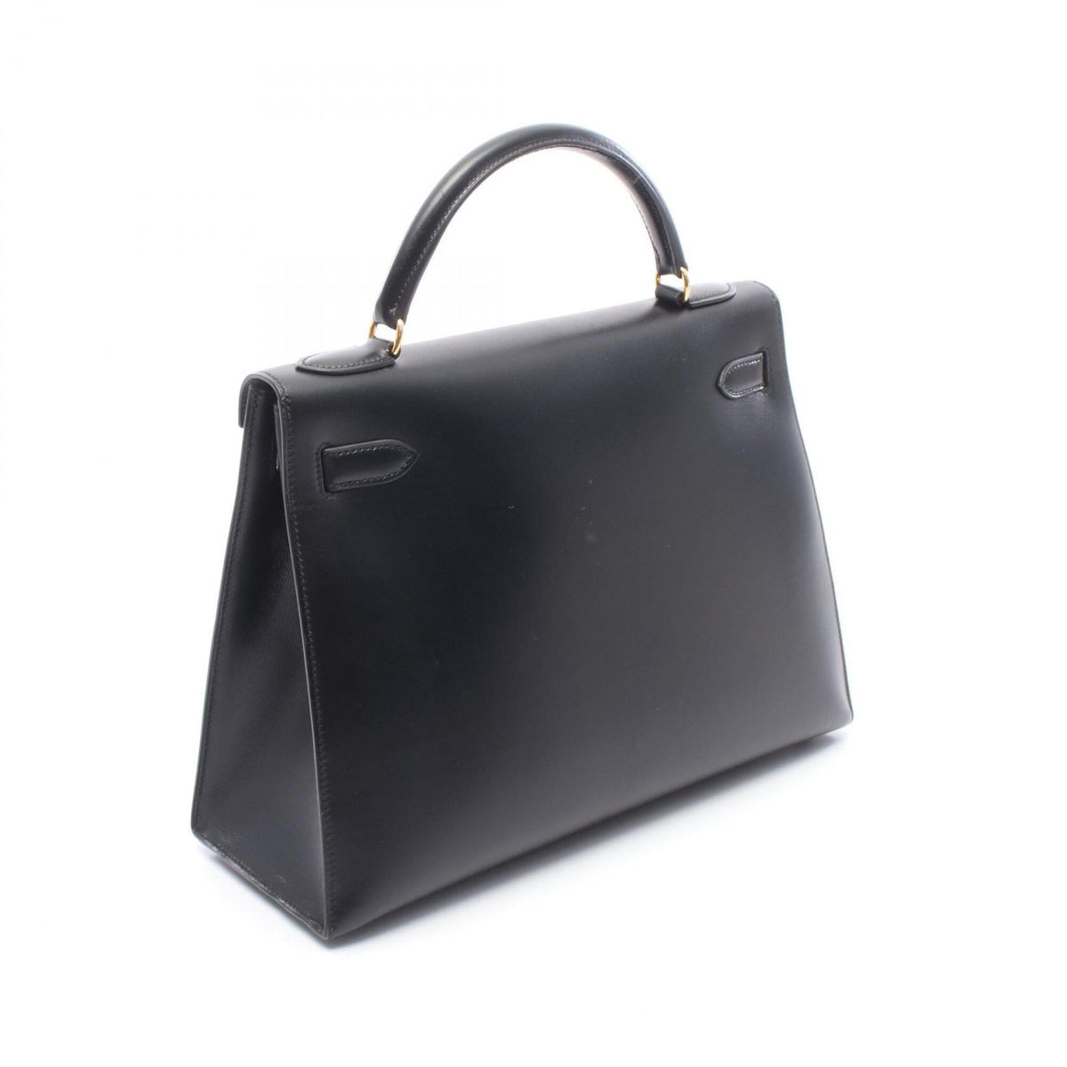 Kelly Handbag Black Box Calf with Gold Hardware 32