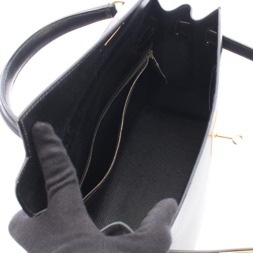 Kelly Handbag Black Box Calf with Gold Hardware 32