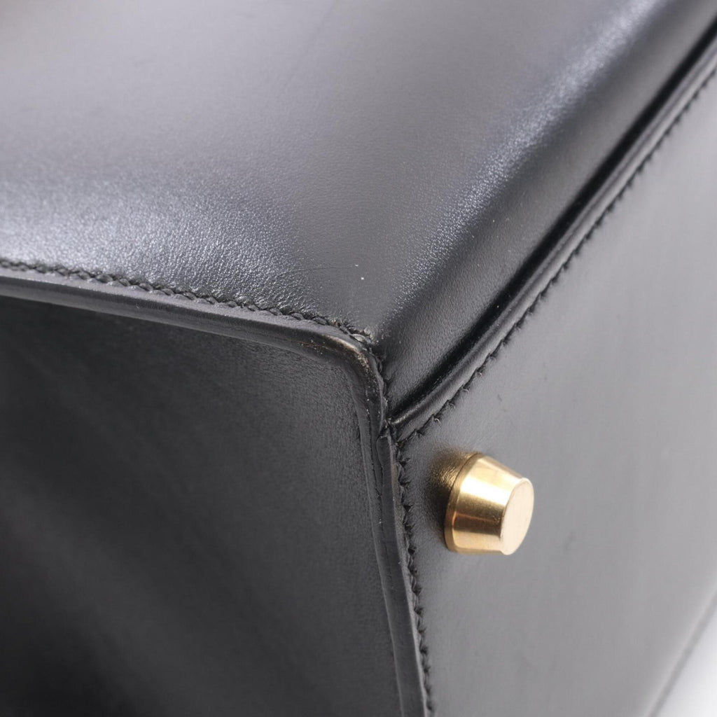 Kelly Handbag Black Box Calf with Gold Hardware 32