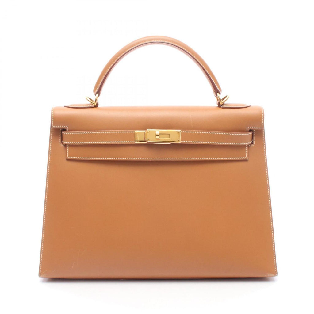 Kelly Handbag Brown Epsom with Gold Hardware 32