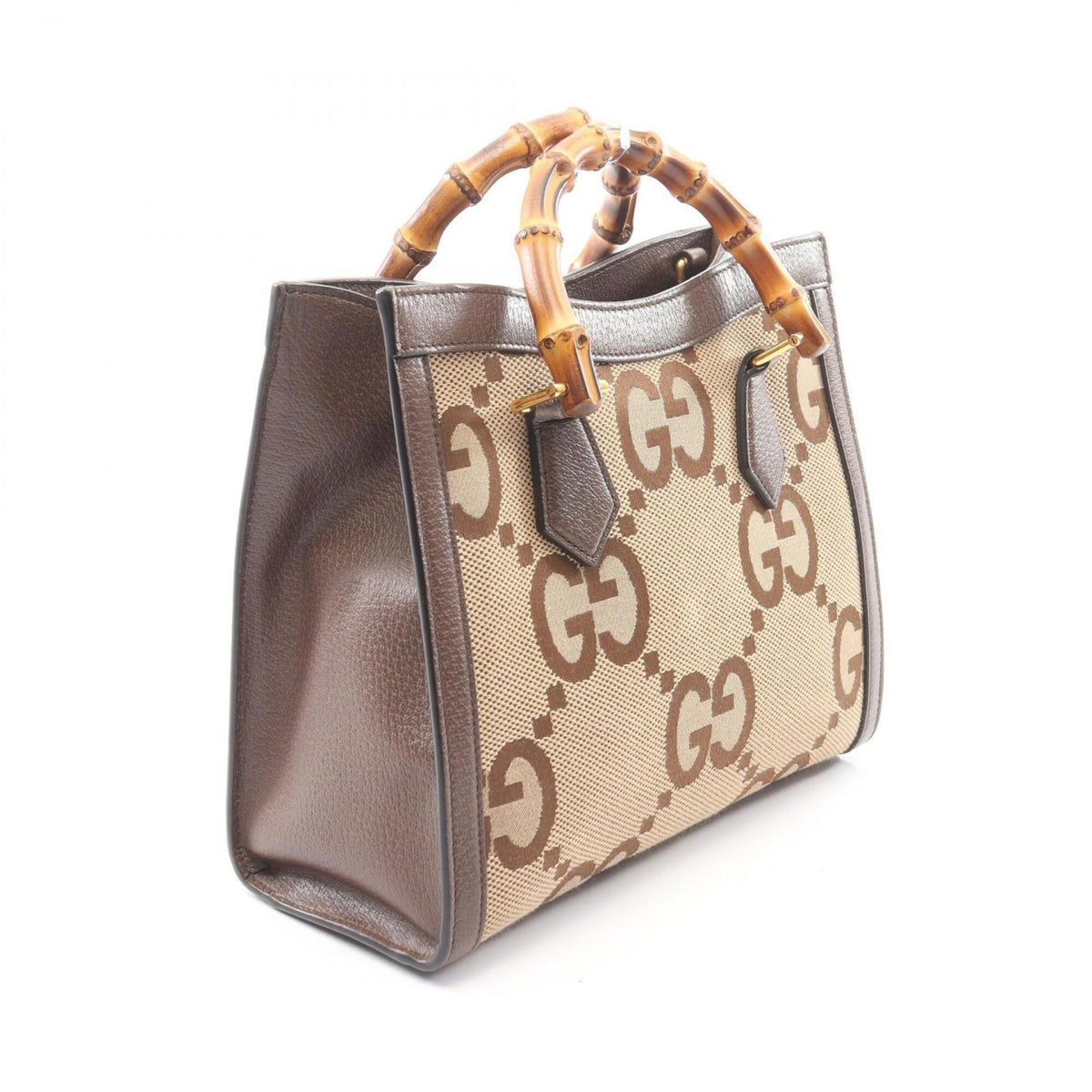 Diana NM Bamboo Handle Tote Jumbo GG Canvas Small
