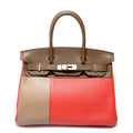 Birkin Handbag Cascade Tricolor Clemence and Swift with Brushed Palladium Hardware 30