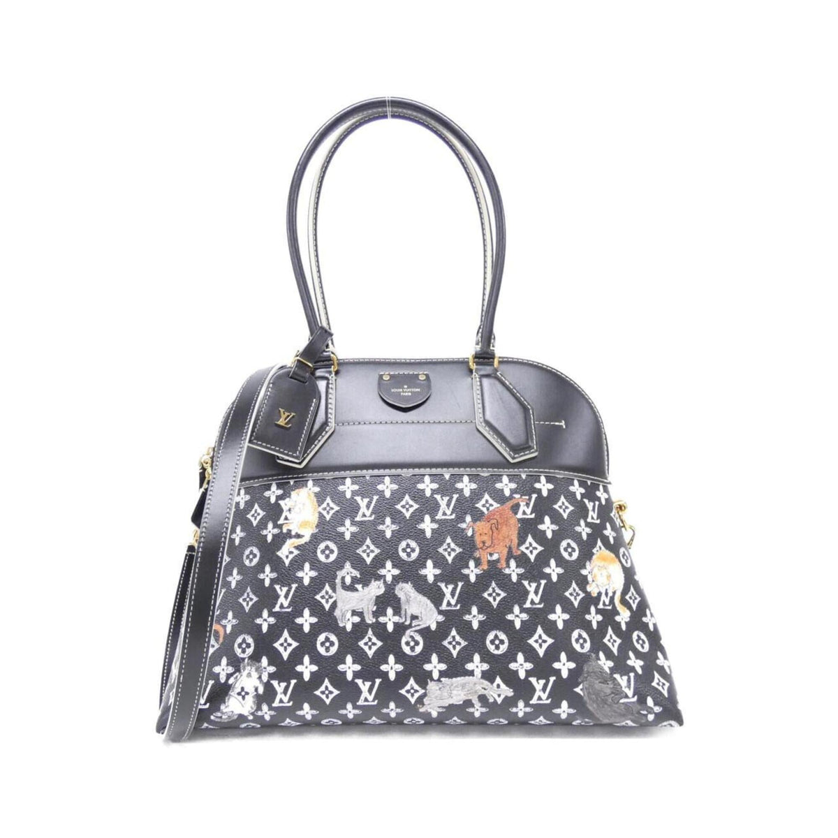 Alma Souple Handbag Limited Edition Grace Coddington Catogram Canvas and Calfskin MM